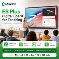 Pizarra Interactiva Táctil Amdox ES de 65 Pulgadas 4K UHD, Pizarra Digital con 40 Puntos de Contacto, Android 14, Colaboración en Pantalla Dual para
