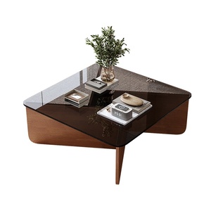 <span class=keywords><strong>Tavolino</strong></span> <span class=keywords><strong>da</strong></span> Caffè Moderno in Stile Italiano di Lusso Leggero con Struttura in <span class=keywords><strong>Legno</strong></span> <span class=keywords><strong>e</strong></span> Piano in <span class=keywords><strong>Vetro</strong></span>, Spostabile per Soggiorno di Piccoli Appartamenti - Product Image 4
