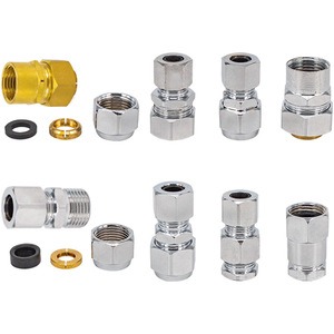 Connecteur de tuyau de gaz Nine Thousand Miles, adaptateur en acier inoxydable pour raccord de tuyau de cuisinière à gaz 1/2 pouce avec joint en caoutchouc - Product Image 1