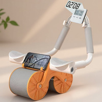 Soporte para Codos, Rueda Abdominal de Acero PP con Rebote Automático, Equipo de Ejercicio Abdominal para Quemar Grasa y Adelgazar el Abdomen, Equipo de Fitness para el Hogar