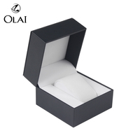 Boîte à montre pour homme en cuir PU noir, design simple, économique, en stock, livraison sous 3 jours