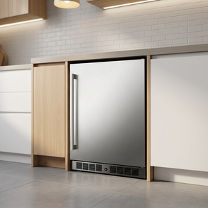 Refrigerador de bebidas con puerta de acero inoxidable NE-355-P, refrigerado por aire, con pantalla digital, 130LR600A, refrigerador doméstico para debajo de la mesa. - Product Image 3