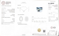 Pour la fabrication de bijoux sur mesure, diamant de laboratoire ovale bleu vif fantaisie VS1 de 5,29 carats certifié IGI, idéal pour la création de bijoux fins.