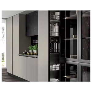 Custom Chrome Grey Pull-Out <b>Kitchen</b> Cabinet Wire <b>Storage</b> Organizers Modern Design for Pantry <b>Unit</b> Installation in Cabinets 02.2A - Product Image 4