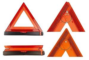 Segnale di sicurezza stradale con piastra a triangolo di colore arancione e rosso fluorescente PMMA + ABS - Product Image 3
