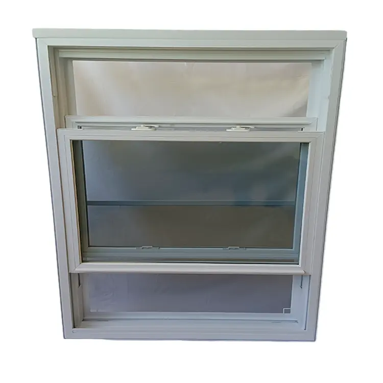 Hot Sale Pvc/Upvc Single Hung Window Factory Lift Up Hung Vinyl Hurricane Windows With Tempered Clear Glass