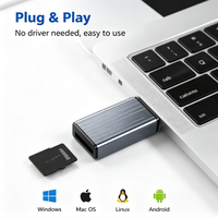 Lector de Tarjetas Micro SD USB 3.0 TF de Alta Velocidad 5Gbps, Mini Lector de Aluminio, Plug and Play, DC para Teléfono Móvil, Laptop, Cámara