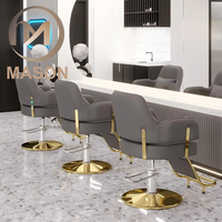 Fauteuil de Salon Commercial Moderne avec Fonction Pivotante et Réglable en Hauteur, Matériaux Métalliques Épaissis, Idéal pour la Permanente et la Coloration des Cheveux, avec Accoudoirs – Vente Flash