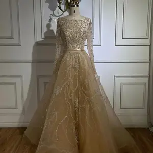 Serena collina musulmana grigia a linea abiti da sera abiti da 2024 con perline festa LA71596A su misura - Product Image 4