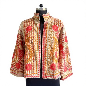 Chaqueta Corta Bordada Estilo Boho Rajasthani con Diseño Floral, Trabajo Aari y Sozni, Bordada a Mano, de Lana, Transpirable, para Otoño e Invierno - Product Image 1