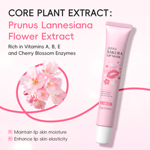 Mascarilla Labial Sakura 15g, Hidratación Profunda, Suavizante, Uso Diurno y Nocturno, Niacinamida, Vitamina E, Ácido Hialurónico, Aceite Labial - Product Image 4
