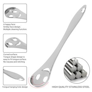 Nouveau gratte-langue en acier inoxydable avec visage souriant 2023 pour l'hygiène buccale et le nettoyage de la langue - Product Image 3