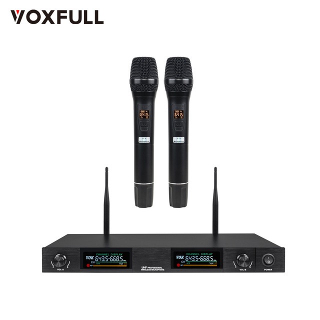 Voxfull DT-2042 Professional Wireless Microphone System with Two Handhelds Dynamic Mic