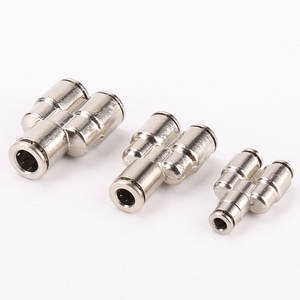 Conector Neumático de Manguera de Alta Presión y Alta Temperatura, Serie PY, Conexión Rápida en T, Niquelado y Recubierto de Cobre, Modelo PY8/6/10/12 - Product Image 3