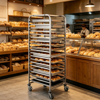 Chariot de boulangerie en acier inoxydable de qualité supérieure certifié LFGB, 20 niveaux, chariot à plateaux pour équipement hôtelier et restaurant