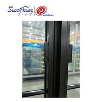 Ventana de aluminio de doble hoja con mosquiteras y rejillas, rotura de puente térmico, gran altura, ventanas residenciales de doble hoja, nuevo diseño