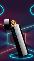 Briquet électrique à Double Arc étanche au vent avec Logo personnalisé, briquet Rechargeable au Plasma USB avec indicateur de batterie LED
