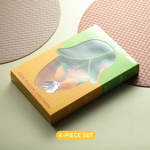 新しいベストセラーのベビー用品とアイテムベビーシリコン食器セット給餌用品フォークスプーンビブセット - Product Image 6