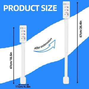 EU 20W PVC tường ổ cắm Extender cắm với thể điều chỉnh chiều dài cho cạnh giường ngủ bàn & ghế sofa - Product Image 3
