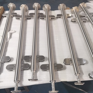 Balustrade en verre balustrade poteau miroir poteau en acier inoxydable main courante clôture de jardin avec siège supérieur - Product Image 1