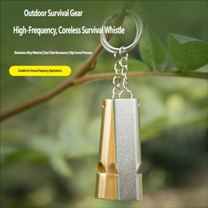 Silbato de Supervivencia Avanzado de Doble Tubo para Senderismo y Camping al Aire Libre, Equipado con Correa de Emergencia y Llavero - Product Image 2