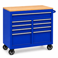 Chariot à outils mobile en acier robuste avec 9 tiroirs, idéal pour garage, atelier et réparation automobile - Offre spéciale