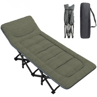 Camping Plage Tente Lit Surdimensionné En Métal Matelas Intérieur Lit Pliant Ménage Portable En Métal Lit De Sieste