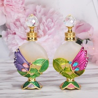 Botol Attar Mewah Isi Ulang Minyak Esensial Botol Parfum Logam Capung Batu Paten Arab Dubai 15Ml #15307