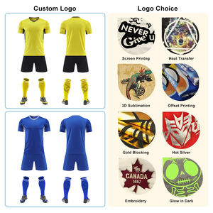 เสื้อฟุตบอลผู้ชายคุณภาพสูง ชุดยูนิฟอร์มแขนสั้น ระบายอากาศ แห้งเร็ว ผลิตจากโพลีเอสเตอร์ 100%  รับสกรีนหมายเลขและชื่อทีมตามสั่ง - Product Image 2