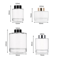 Flacon diffuseur à roseaux rond noir mat de 200 ml, vide, pour emballage d'huiles essentielles et de parfums, vente en gros