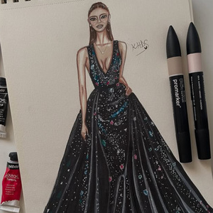 Abito Lungo da Festa in Raso Metallizzato Nero con Cristalli e Strass, Lussuoso e Casual, Personalizzabile OEM - Product Image 1