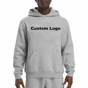 Sweat à capuche de sport pour homme de haute qualité, style streetwear, avec logo brodé, en molleton bouclette uni, idéal pour l'hiver - Product Image 1