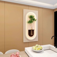 Peinture décorative 3D LED en gros d'usine, art mural Wabi-Sabi avec nature morte végétale, décor en relief rétroéclairé, supporte les lots mixtes