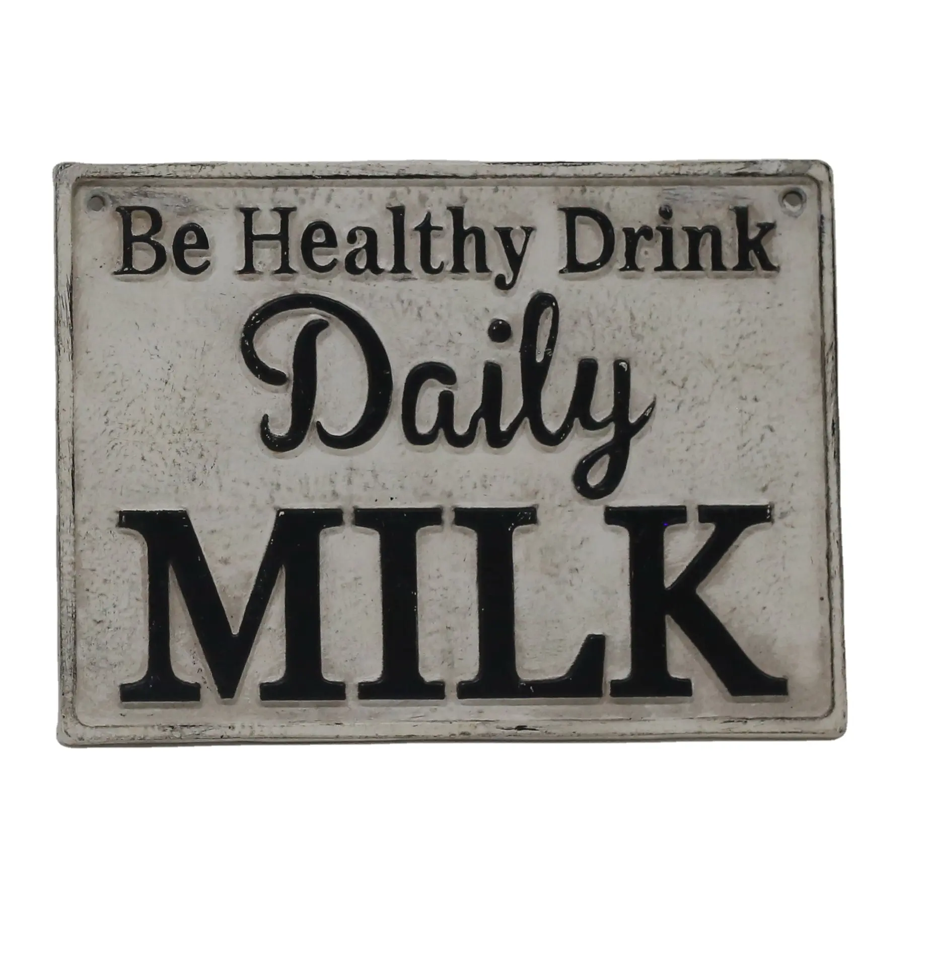 Hot sale cast iron wall decoration cast iron billboard milk is recommended for use in dairy shops and beverage stores