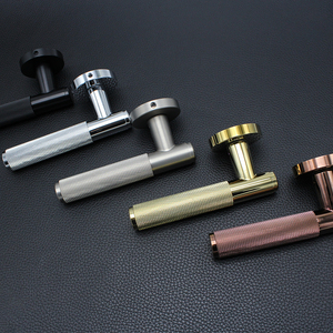 重型滚花技术仿古黄铜门把手豪华内门气缸旋钮安全插锁 - Product Image 3