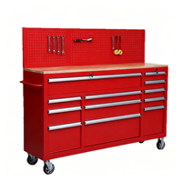 Armoire à outils en acier de 72 pouces pour garage, chariot d'atelier roulant avec établi combiné, tiroirs verrouillables et chariot à outils