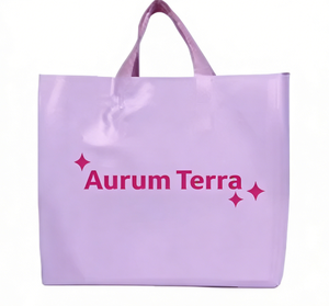 Bolsa de Camiseta Rosa de HDPE con Logotipo Personalizado al por Mayor, con Asa Flexiloop, para Ropa y Zapatos, Impresión Serigrafiada Duradera - Product Image 1