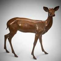 Sculpture de girafe en bronze grandeur nature, statue en métal coulé pour extérieur, décoration de parc à thème forestier, sur mesure
