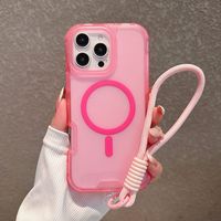Coque de téléphone magnétique antichoc 360 de haute qualité pour iPhone 17 Air Pro Max 16 Plus 15 14 13 12 11 avec dragonne 3-en-1