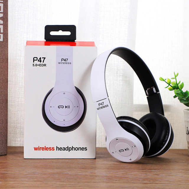 Factory Wholesale Microphone Surround Foldable Headsets Earphone Music Stereo Helmets Gaming P47 Wireless Headphones