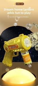 Soplador de burbujas eléctrico portátil de fácil uso, pistola de burbujas de 10 agujeros completamente automática, máquina de burbujas de plástico de dibujos animados para niños - Product Image 4