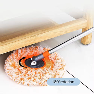 Serpillère rotative à 360° réglable avec manche réglable en hauteur et tête de serpillère remplaçable pour le nettoyage des sols et des murs à la maison - Product Image 4