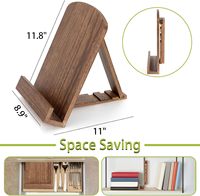 Support de livre de recettes en bois rustique pour comptoir de cuisine, support de livre de recettes en bois massif, angle réglable, pratique pour la cuisine
