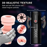 Handlicher Penis-Trainer mit zusätzlicher Stimulation, schneller Erwärmung, Blas-, Saug- und Stoßfunktion, elektronischer männlicher Masturbator