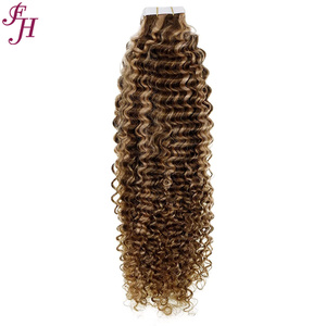 Extensions de cheveux humains Remy bouclés crépus FH à bandes adhésives, avec cheveux naturels doux et pointes à double trame - Product Image 5