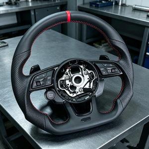 Volant sport RS entièrement en cuir avec bouton de démarrage compatible <span class=keywords><strong>Audi</strong></span> B8.5 S4 S5 RS5 RS6 <span class=keywords><strong>Q5</strong></span> Q7 A3 S3 A8 A1 A6 RS7 A7 A4 RS4 TT - Product Image 3