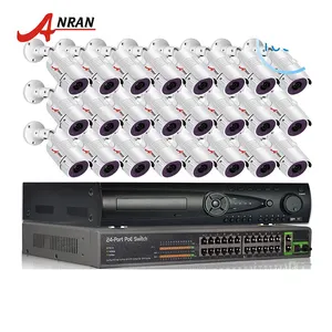 Sistema de videovigilancia para el hogar, kit de cámaras de seguridad IP ir CCTV de alta calidad, 24 canales, NVR, POE, HD, 3MP, a prueba de vandalismo