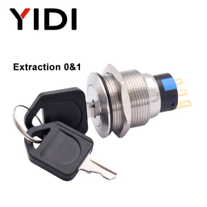 Metal Rotary Selector <strong>Switch</strong> 16mm 19mm 22mm on OFF Latching Key Knob <strong>Push</strong> <strong>Button</strong> <strong>Switch</strong> Waterproof <strong>2</strong> 3 Position 1NO 1NC 2NO 2NC - Product Image 2