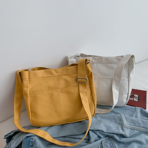 New Product <b>Large</b> Capacity College Students <b>Bag</b> Messenger <b>Bag</b> Simple Casual Shoulder Travel <b>Canvas</b> <b>Bag</b> - Product Image 2