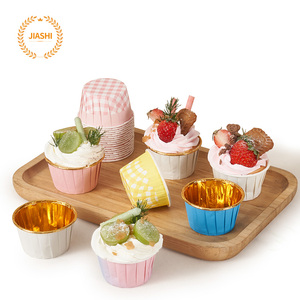 50-Piece dùng một lần kim loại vàng và bạc Polka Dots Baking cup Leak-proof vết-An toàn cán-rim <span class=keywords><strong>Muffin</strong></span> Lót với trường hợp - Product Image 3